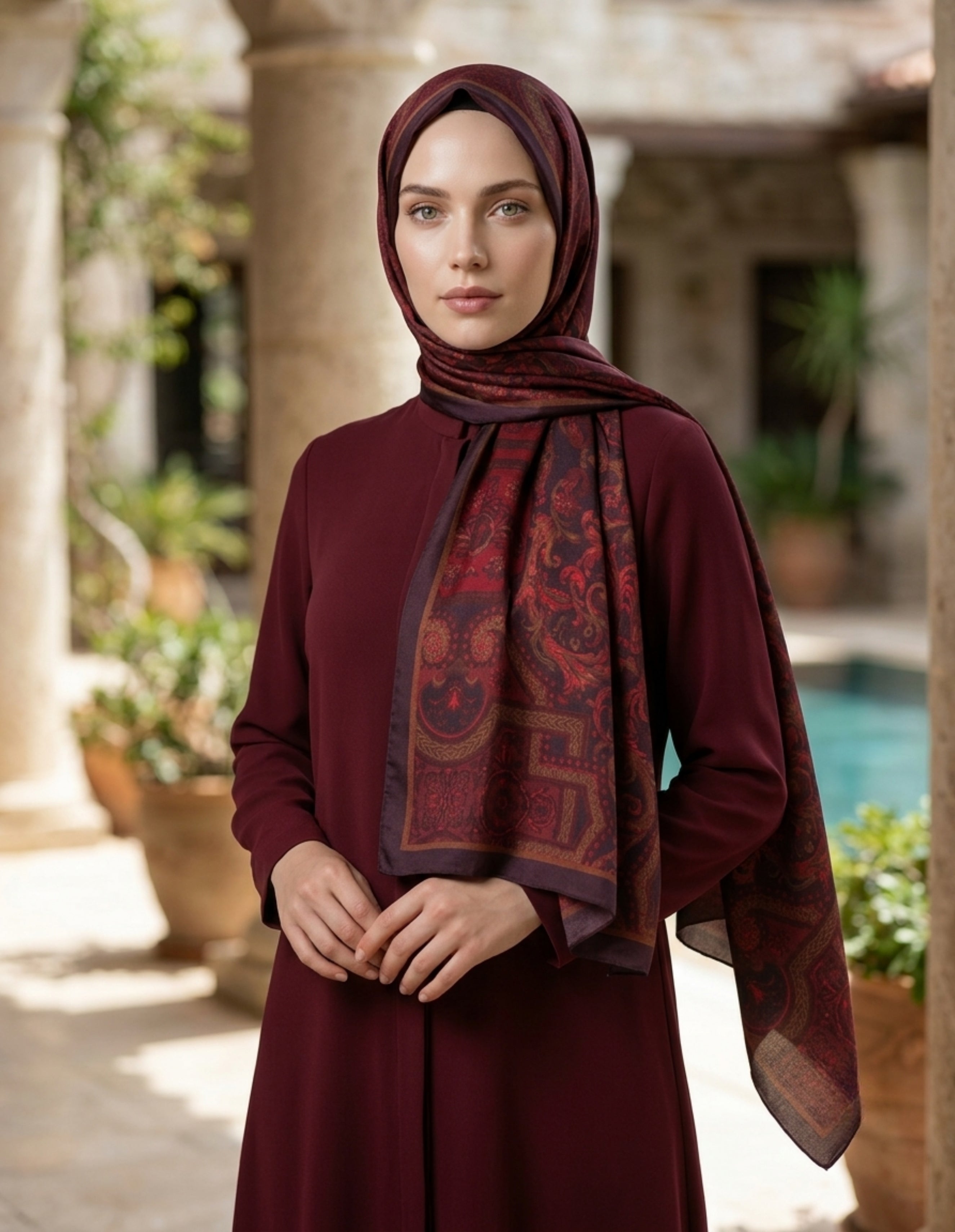 Moda Nûda ED Scarf Celebrity Celestial Şal Kırmızı detay görünümü