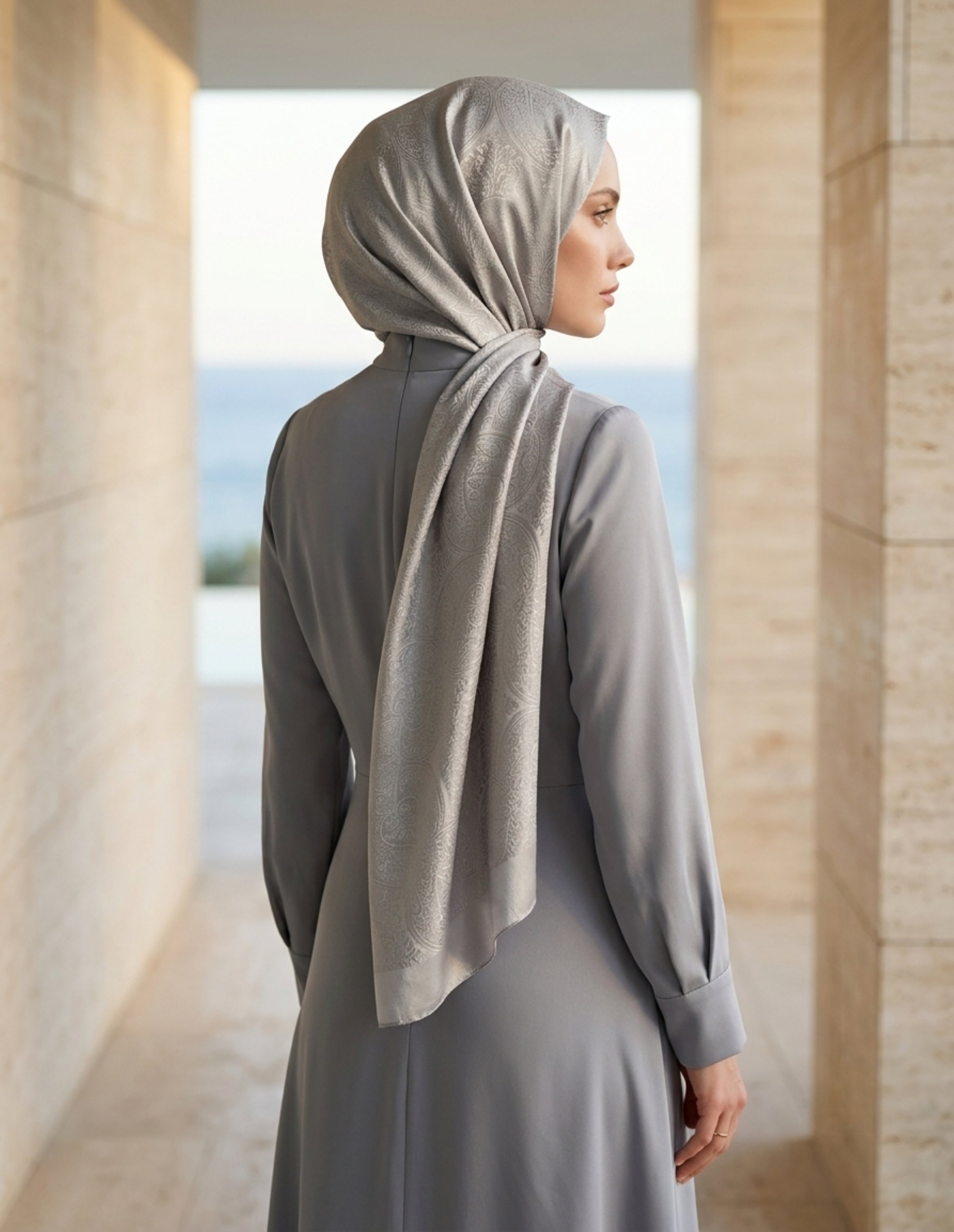 Vera Desen Shine Line Şal Vizon Taş Rengi | Sofistike Seçim