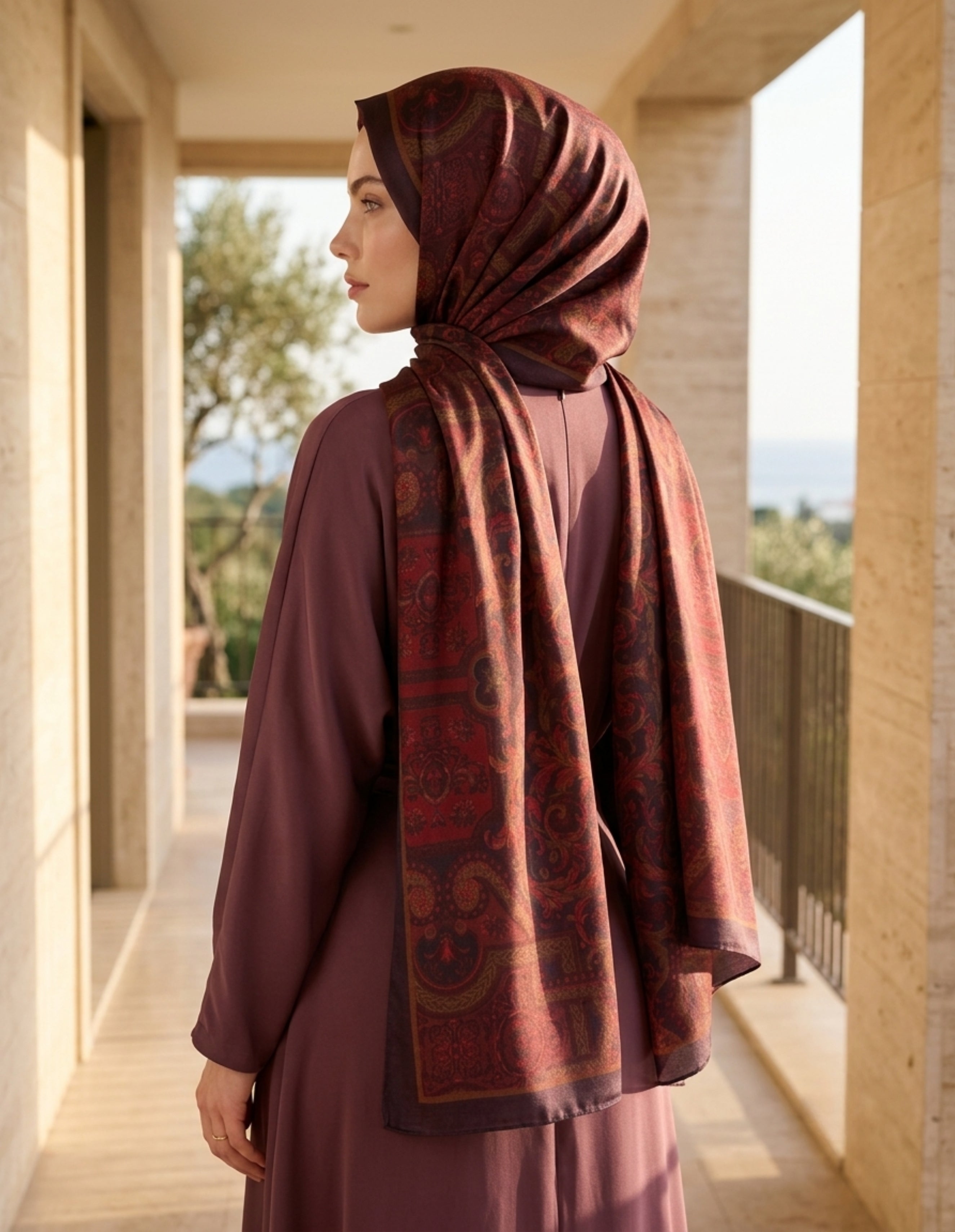 ED Scarf Celebrity Celestial Şal Kırmızı kadın şal modeli