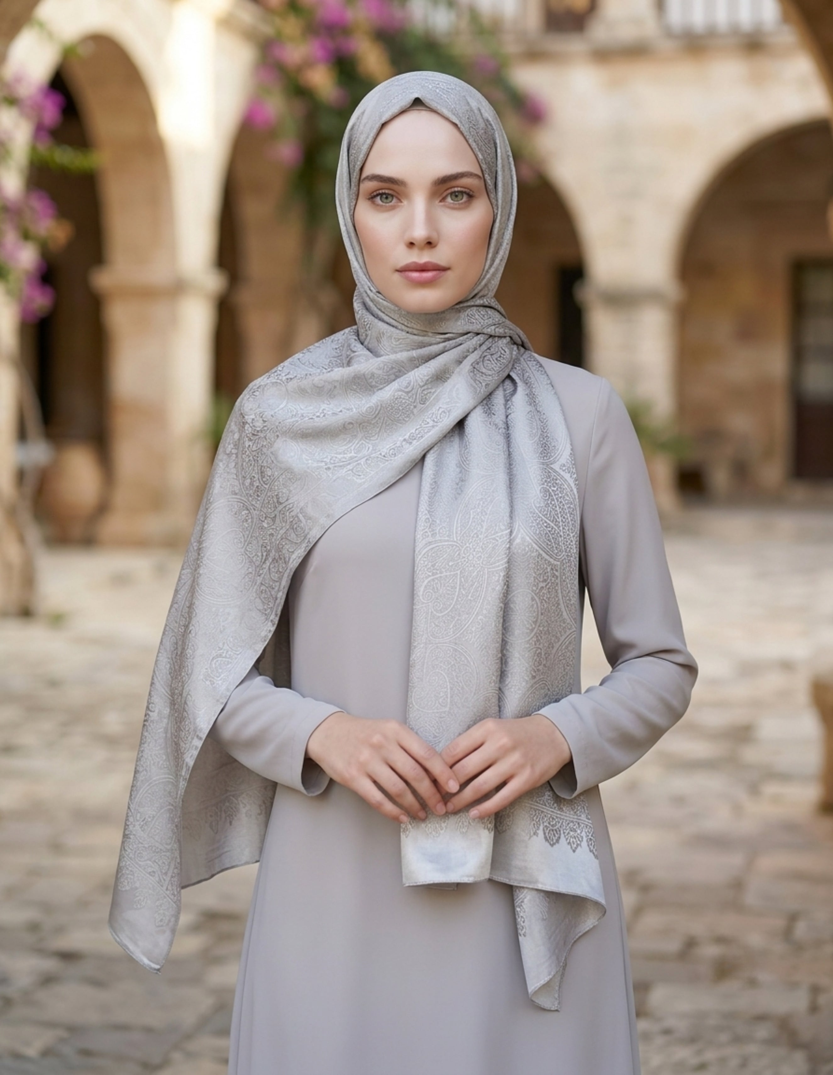 Vera Desen Shine Line Şal Vizon Taş Rengi | Sofistike Seçim
