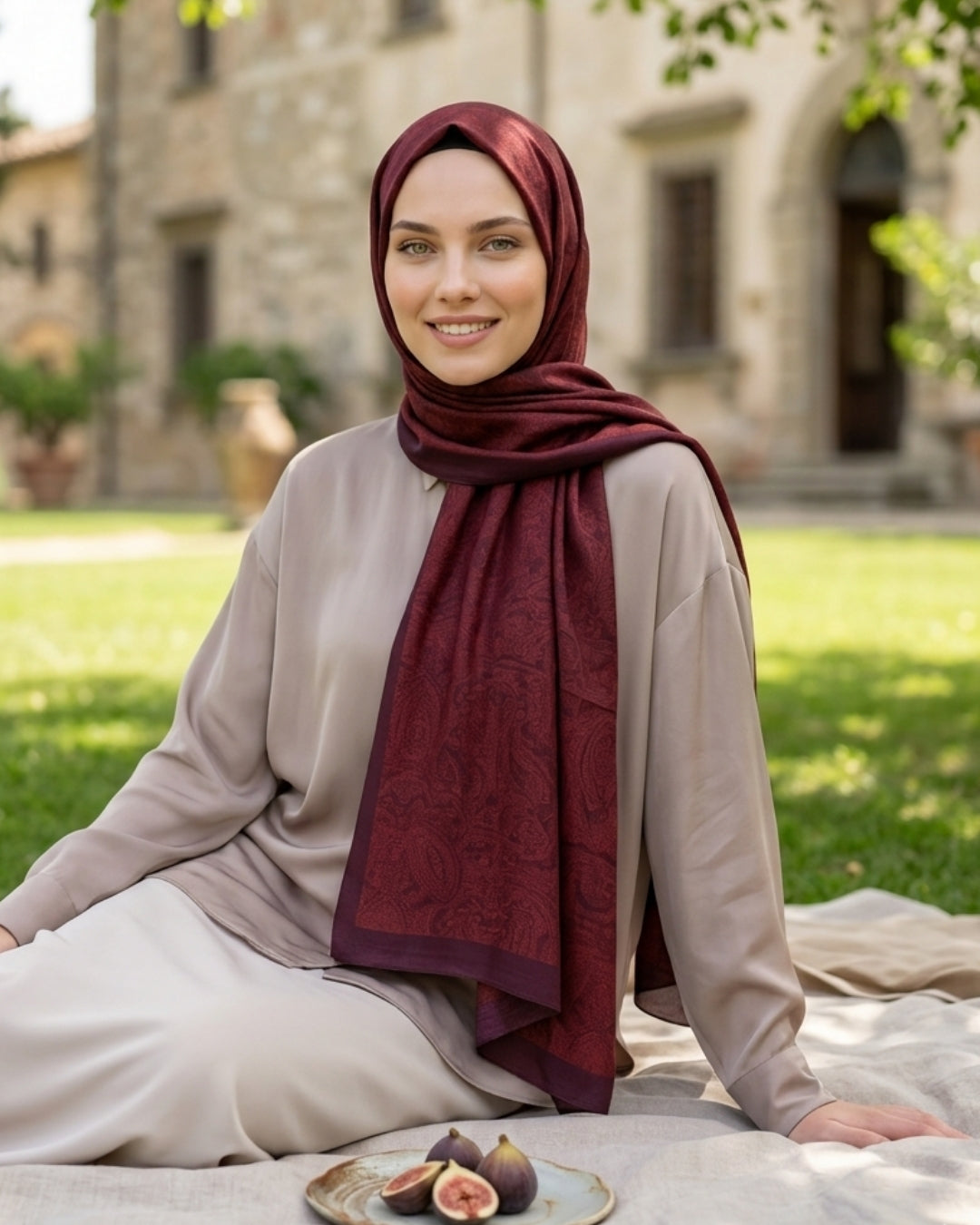 Heritage Saye Şal - Bordo