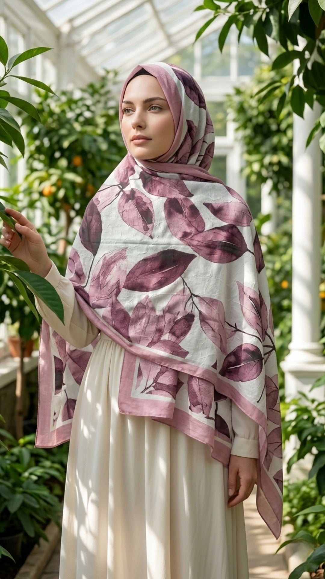 Desenli Bambu Kraş Şal Toz Pembe | Zarif ve Modern