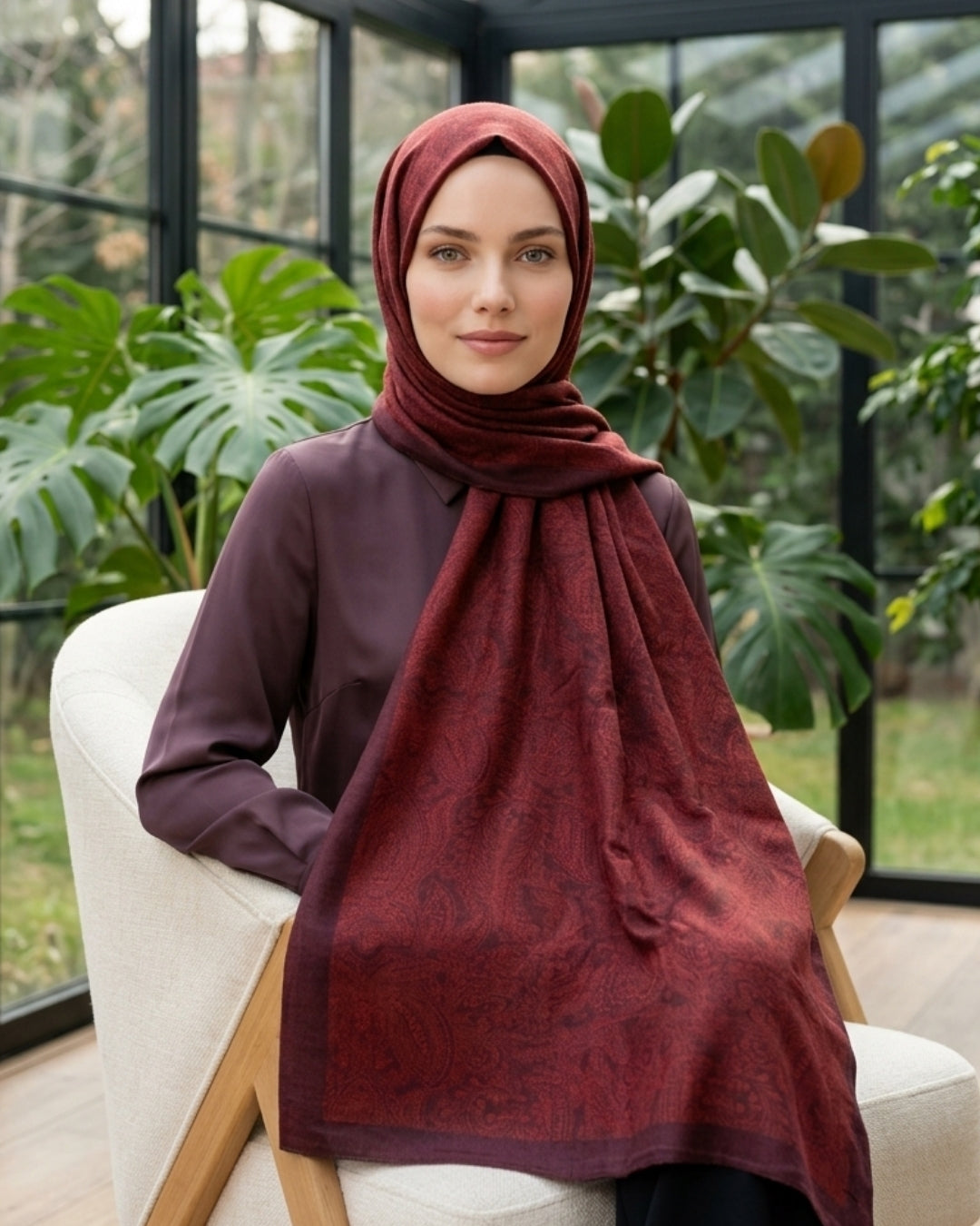 Heritage Saye Şal - Bordo