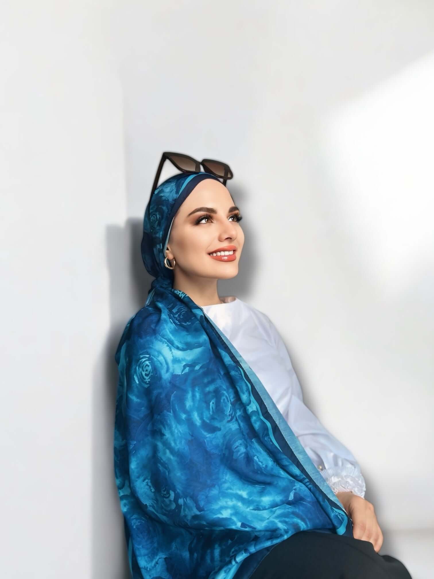 Rossa Desen Soft Şal - Mavi