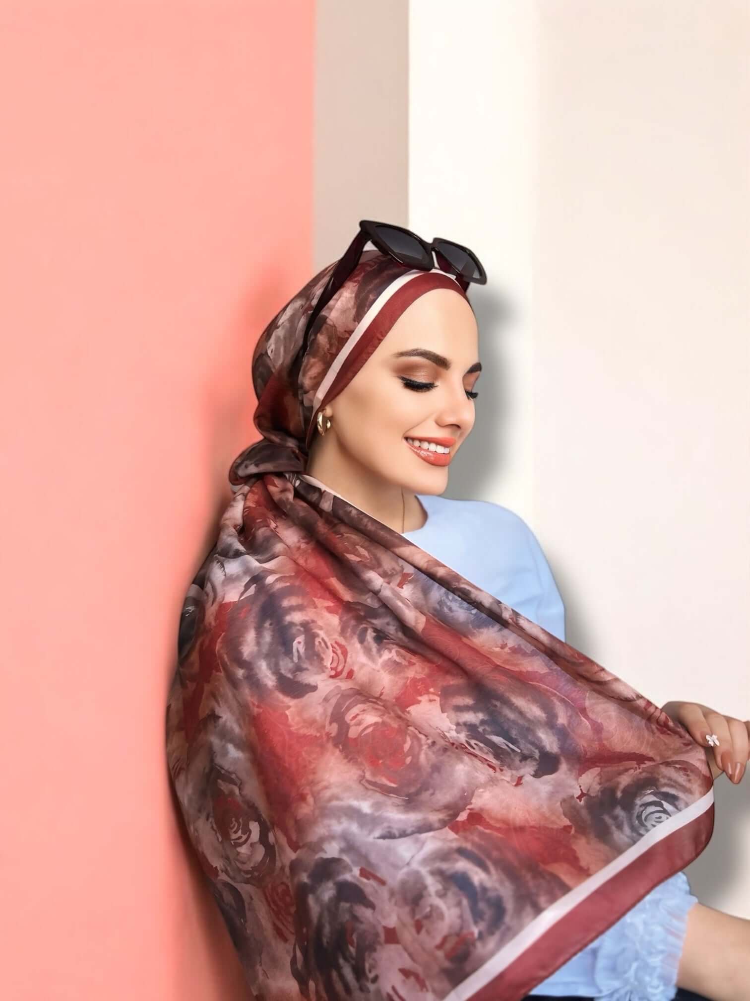 Rossa Desen Soft Şal - Kiremit