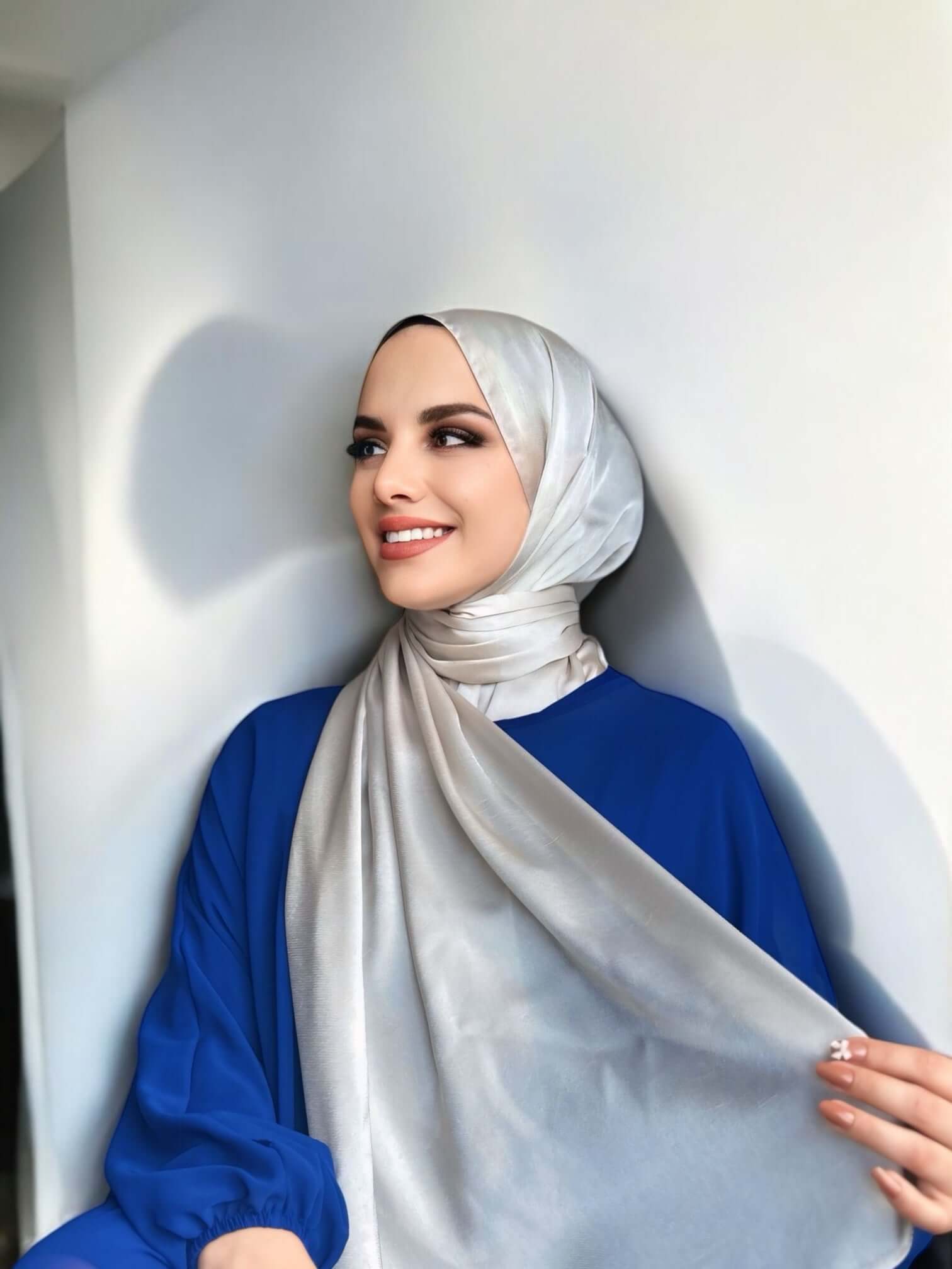 İdol Saten Janjan Şal - Dut