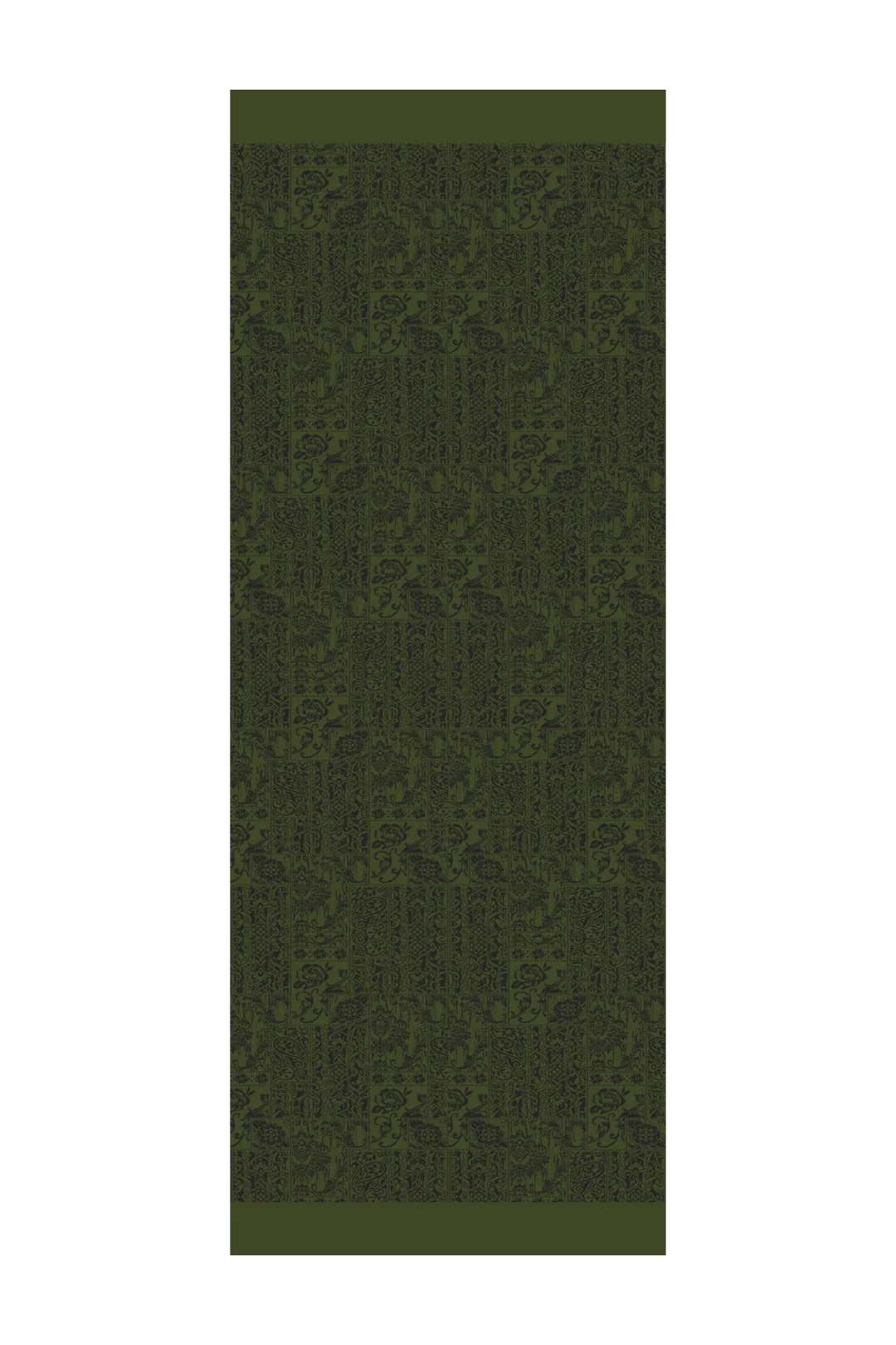 Henna Desen Çift Taraflı Şal Siyah-Haki