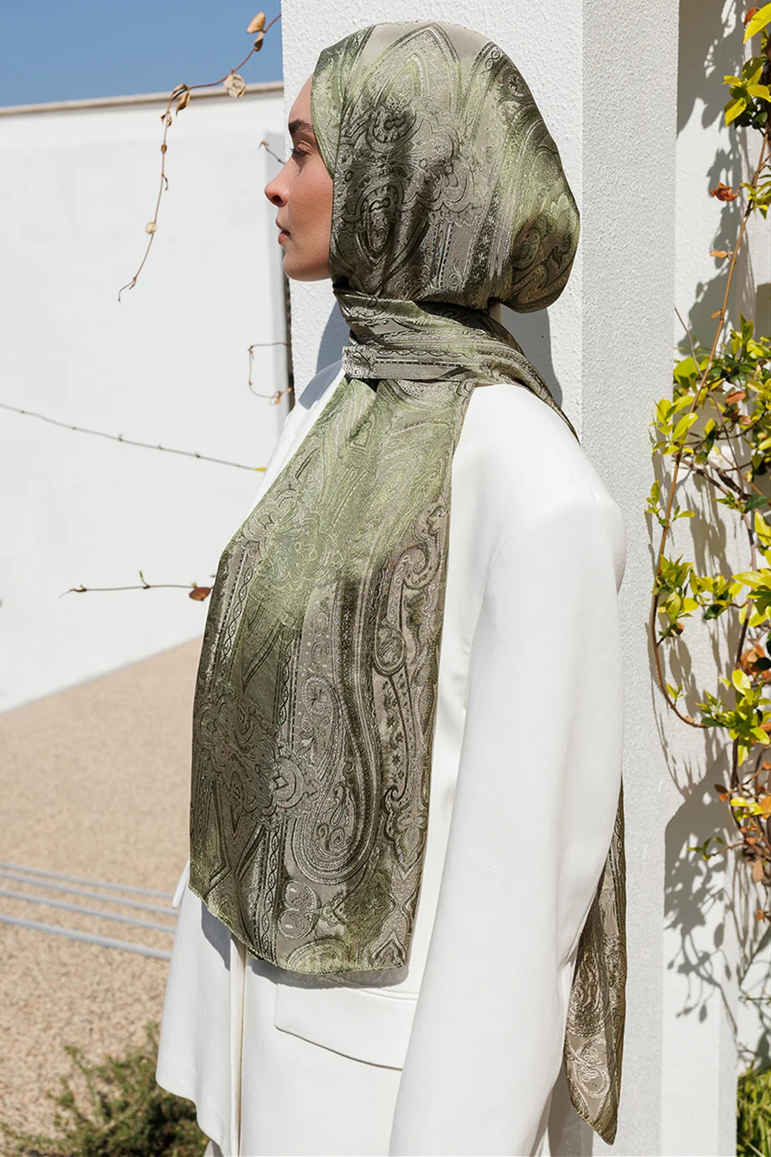 Liva Desen Shine Line Şal Haki-Somon