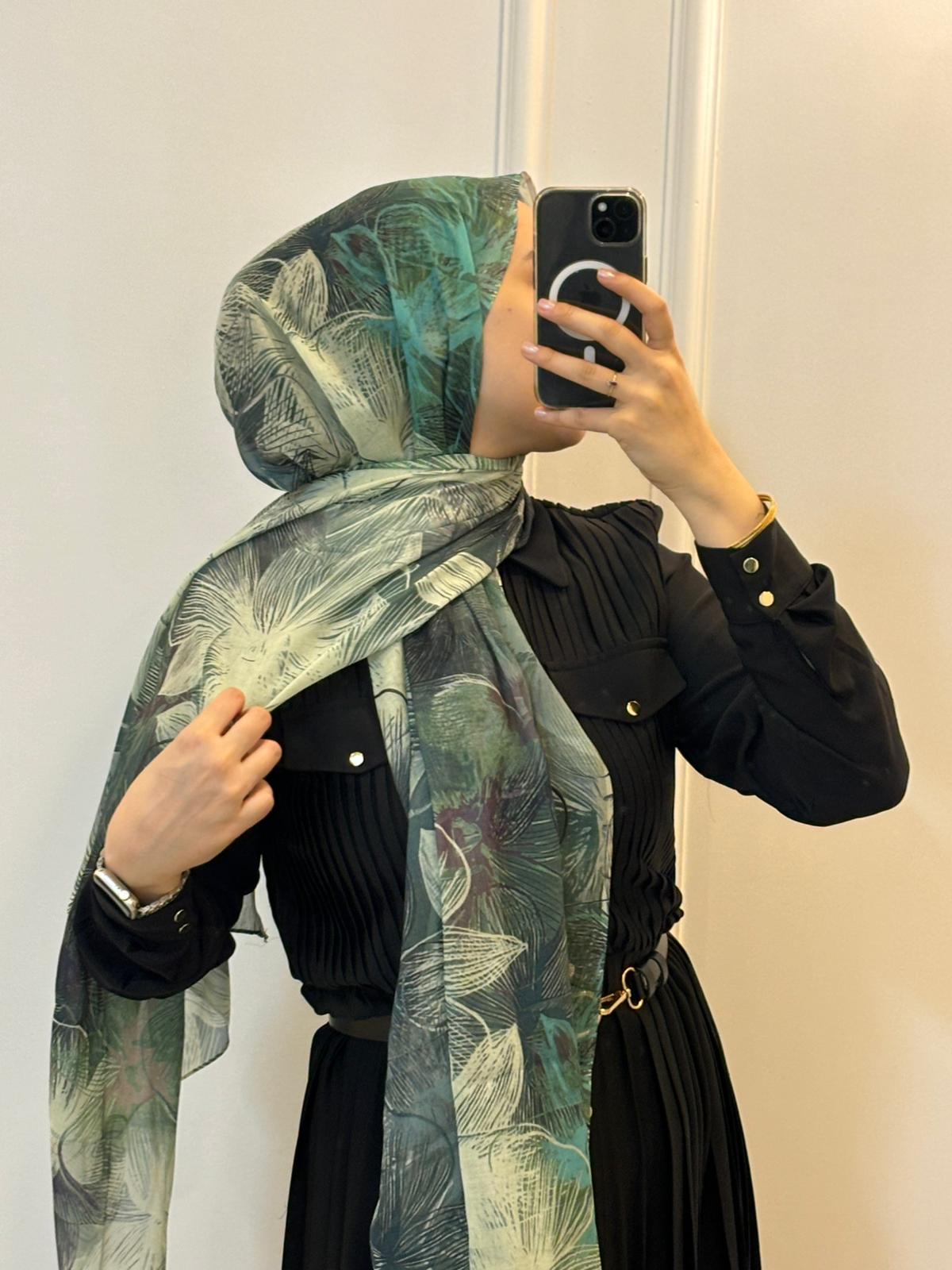 Esilda Desen Aya Şal - Yeşil