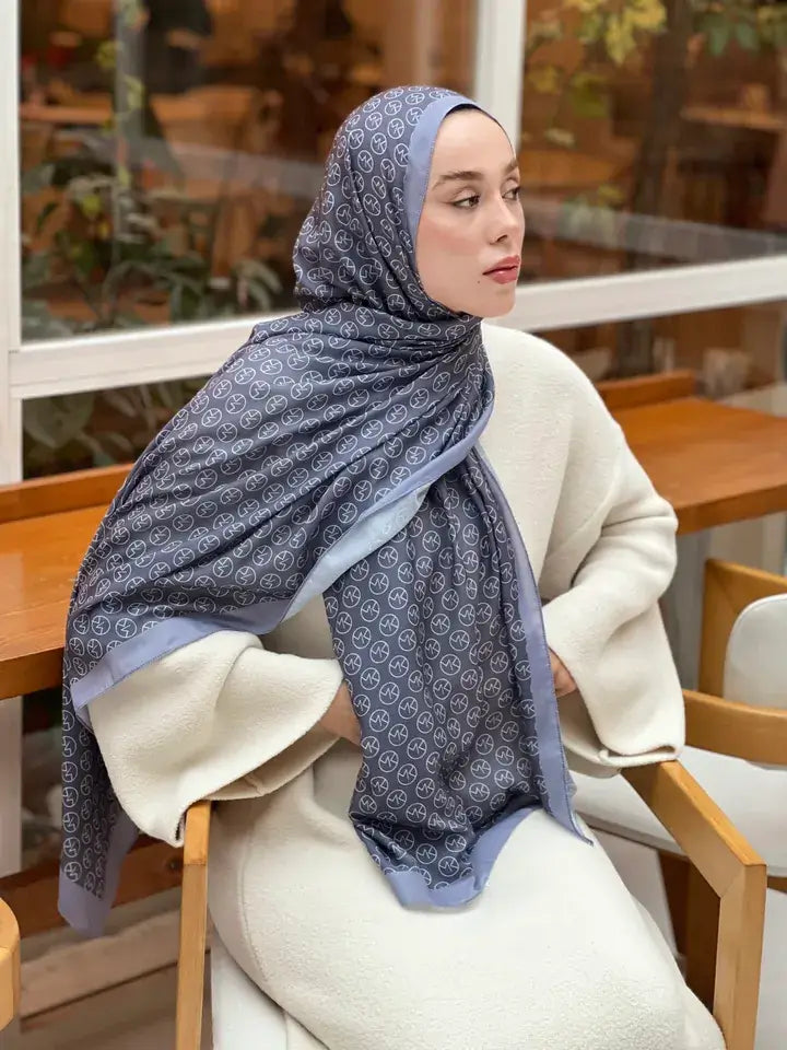 MK Desen Pamuk Şal - Gri