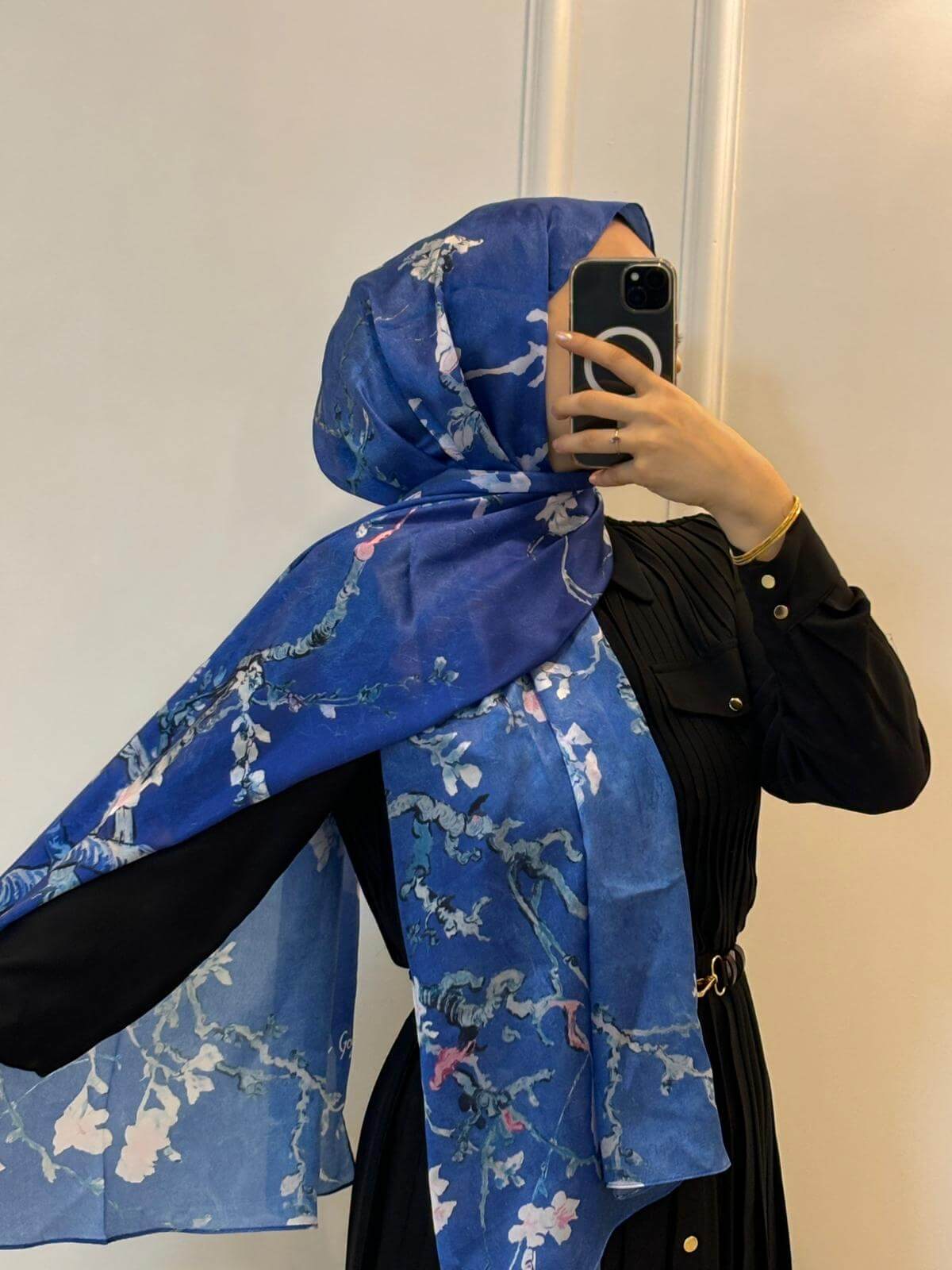 Van Gogh Badem Ağacı Art İpek Mavi | Sanatsal Şıklık